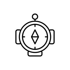Vector illustration of line icon design. Compass icon. Suitable for use in applications, websites, social media, brochures, etc