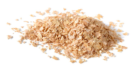 close up of raw bran isolated on white