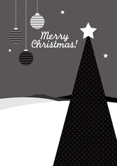 クリスマスカード（モノクロ）