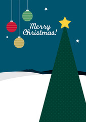 クリスマスカード（青/緑）