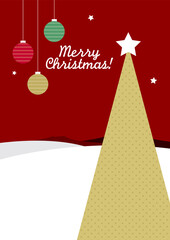 クリスマスカード（赤/金）