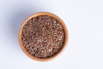 Flax seeds healthy food on a white background