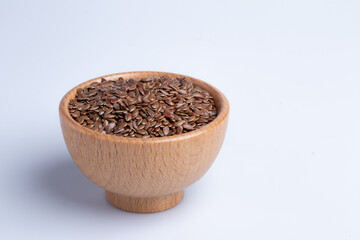 Flax seeds healthy food on a white background