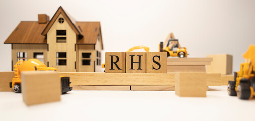 RHS loan was created from wooden cubes. Finance and Banking.