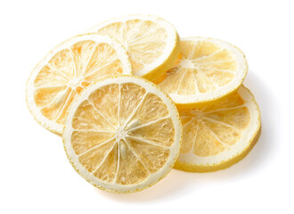 dried lemon slices isolated on the white background