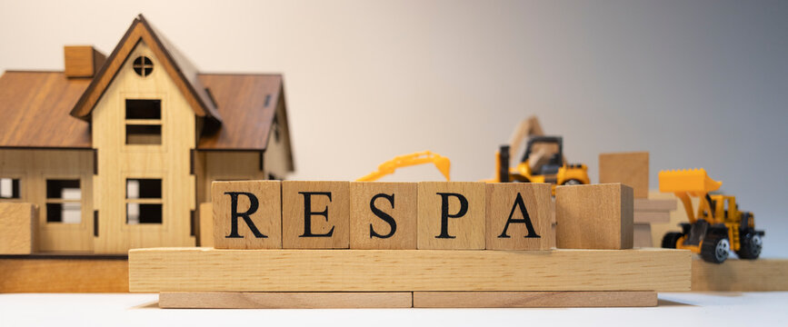 Respa was created from wooden cubes. Finance and Banking.