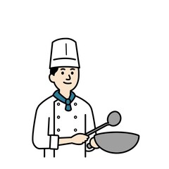 調理師さんのイラスト上半身
