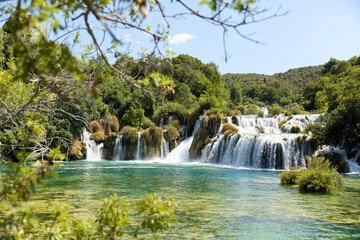 Naklejka premium waterfall in Krka National Park