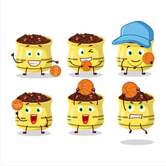 Talented dried tomato cartoon character as a basketball athlete