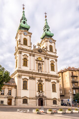Fototapeta na wymiar View at the Church of Saint Anne in the streets of Budapest, Hungary