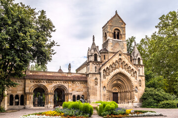 Fototapeta na wymiar View at the Jaki Chapel near Vajdahunyad Castle in Budapest, Hungary