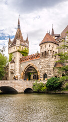 Fototapeta na wymiar View at the Gatehouse Tower near Vajdahunyad Castle in Budapest, Hungary