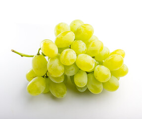 White grapes on white background. Fruit close-up photo