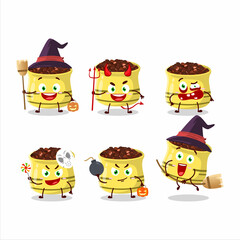 Halloween expression emoticons with cartoon character of dried tomato