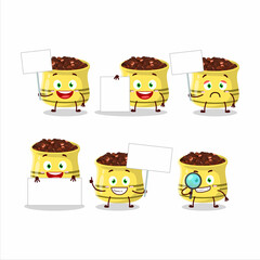 Dried tomato cartoon character bring information board