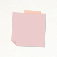 Fototapeta premium Pastel pink notepaper journal sticker vector