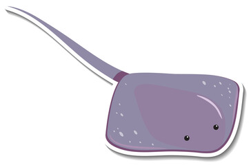 Stingray sea animal cartoon sticker