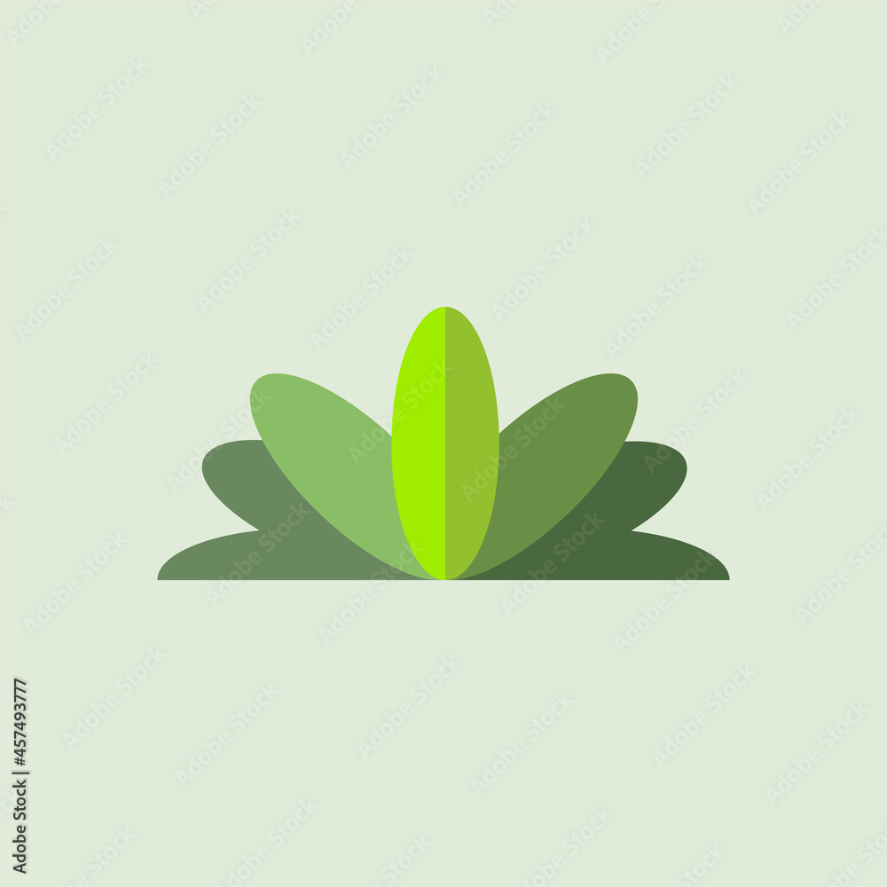 Sticker green botany flat bush vector