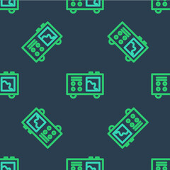 Line Spectrometer icon isolated seamless pattern on blue background. Vector