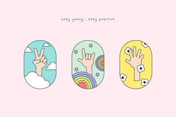 Fototapeta premium Happy International Youth Day badges vector