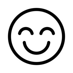 Happy confident smiling face vector icon