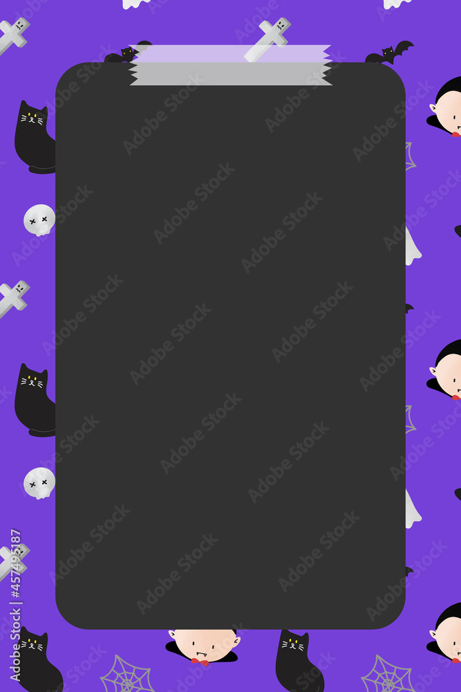 Poster cute halloween frame vector