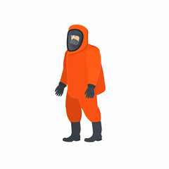 Man in a protective suit. Biological hazard, vector illustration