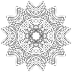 Leaf Flower Petal Coloring Mandala Art Simple Graphic Shape Vector Floral Oriental Outline Vintage Decorative Elements Pattern Illustration Islam Arabic Indian Turkish Mystic Religion Morals Lotus
