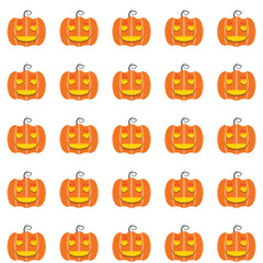 Halloween pumpkin pattern with black eyes