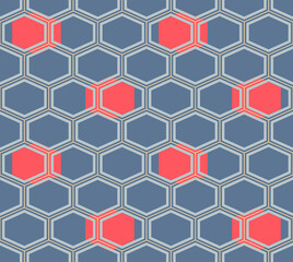 Japanese Hexagon Line Vector Seamless Pattern