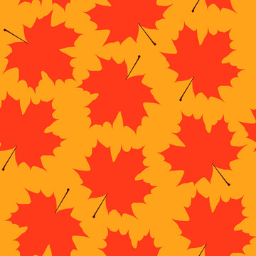 vector pattern with maple leaves. autumn falling leaves pattern flat image