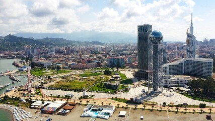 Fototapeta na wymiar Aerial drone view of Batumi, Georgia