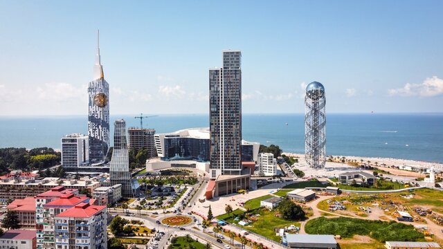 Aerial drone view of Batumi, Georgia