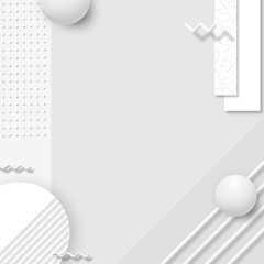 Gray geometric Memphis design social banner vector