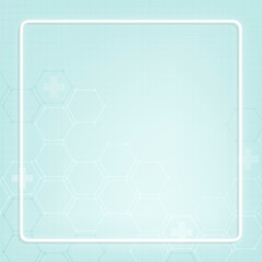 Clean medical background with frame vector