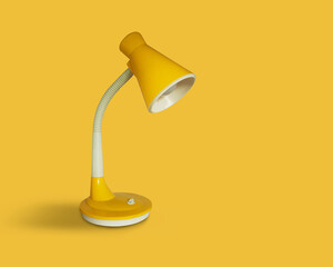 Yellow-white lamp isolated on a yellow background