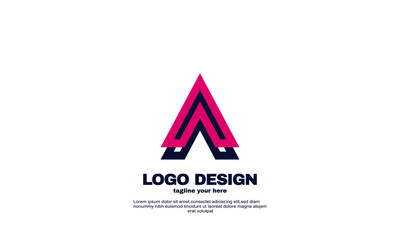 stock illustrator creative corporate business company simple idea design triangle logo element brand identity design template