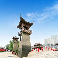 Fototapeta premium Landscape of Luoyi Ancient City in Luoyang, China