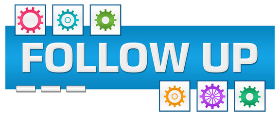 Follow Up Blue Colorful Squares Box Gears 