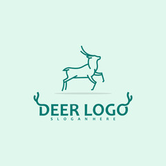 Deer logo vector illustration design. outline deer icon template