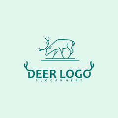 Deer logo vector illustration design. outline deer icon template