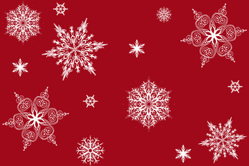 red christmas background with snowflakes, Red christmas background, christmas wallpaper, christmas design, christmas ornament