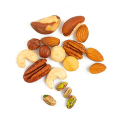 various nut mix isolated on white background