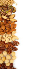assortment of nuts isolated on white background