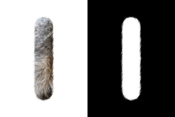 Beautiful Realistic Fur Letter I With Mask 
