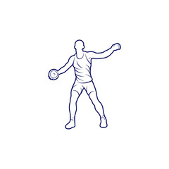Fototapeta na wymiar Discus thrower vector illustration. silhouette discus throw abstract design
