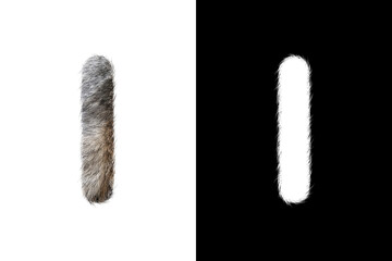 Beautiful Realistic Fur Letter L With Mask 
