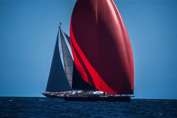 Maxi regatta in mediterranean sea - obrazy, fototapety, plakaty