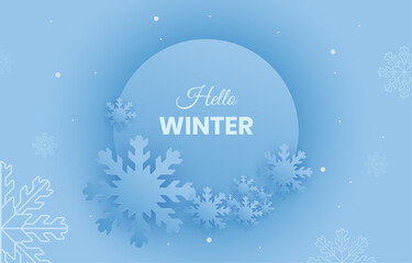 Hello Winter Nature Background Design