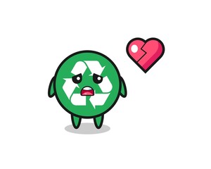 recycling cartoon illustration is broken heart